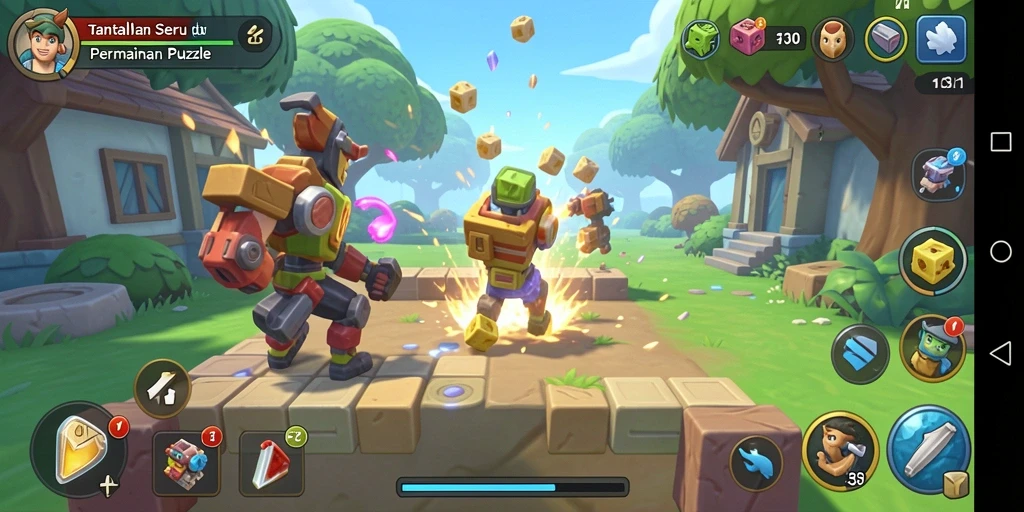 Screenshot gameplay F32 menunjukkan berbagai teka-teki menarik yang menantang.
