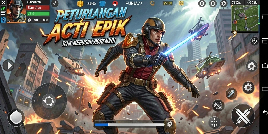 Gameplay seru dalam FURLA77 yang penuh aksi.