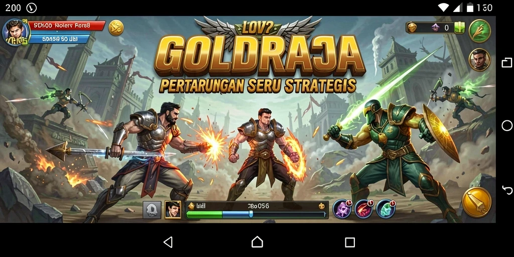 Screenshot gameplay GOLDRAJA menunjukkan aksi pertarungan yang intens.