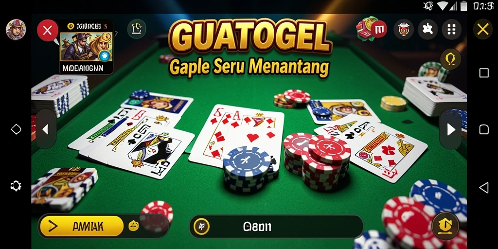 Tampilan gameplay seru GUATOGEL dengan kartu Gaple.