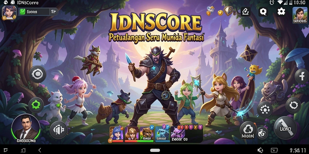 Gambaran penuh aksi dari gameplay petualangan IDNSCORE.