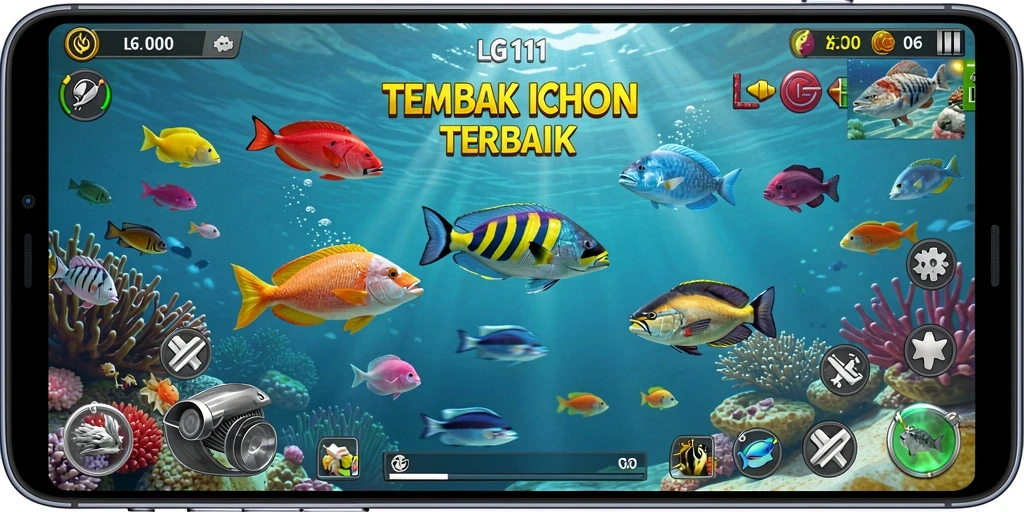 Tampilan gameplay menembak ikan yang seru dan menarik di LG111.