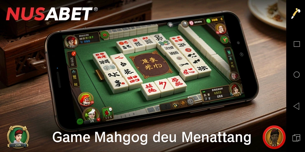Tampilan gameplay Mahjong yang menarik di NUSABET.