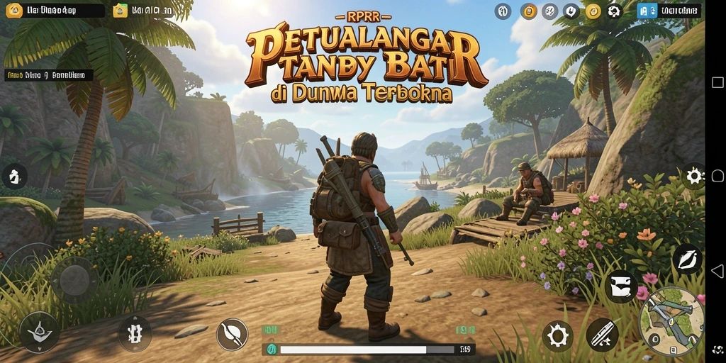 Screenshot utama RPRR yang menunjukkan petualangan di dunia terbuka yang luas.