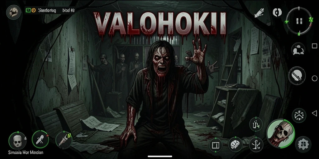 Gameplay VALOHOKI yang menakutkan dan suasana gelap.