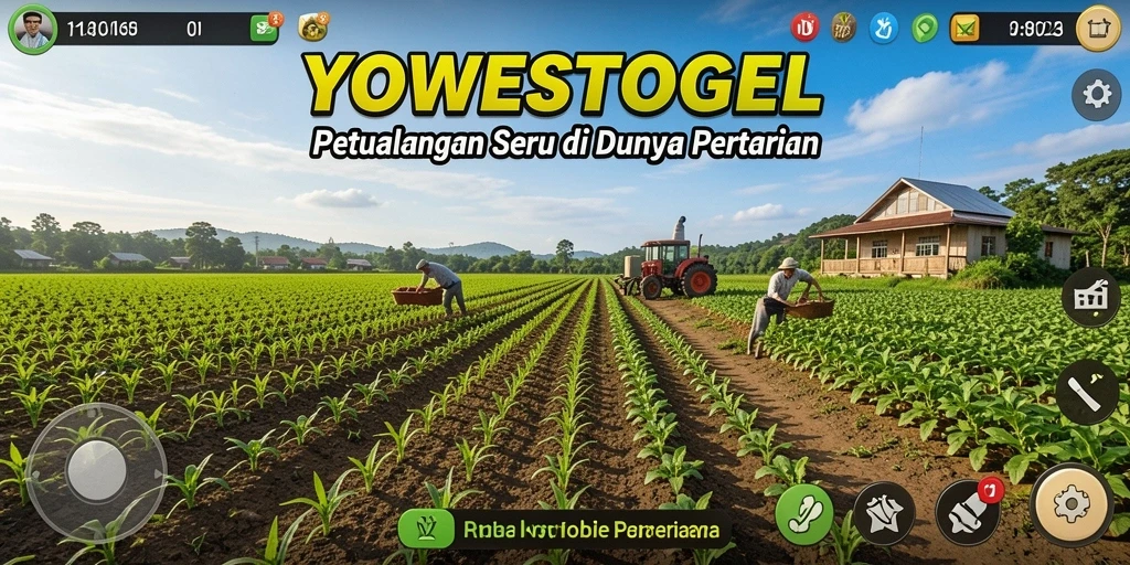 Tangkapan layar dari gameplay menarik YOWESTOGEL yang menunjukkan proses bertani.